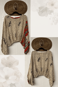 Crepe Sari Luna Crop Top