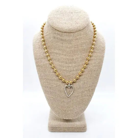 Mini Open Heart Charm Necklace