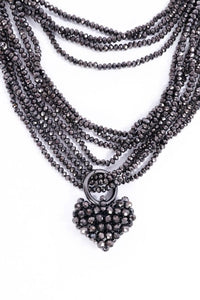 Chocolate Mini Loop Heart Necklace