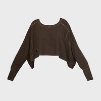 The Wide ShortShort Sweatshirt (Chocolate)