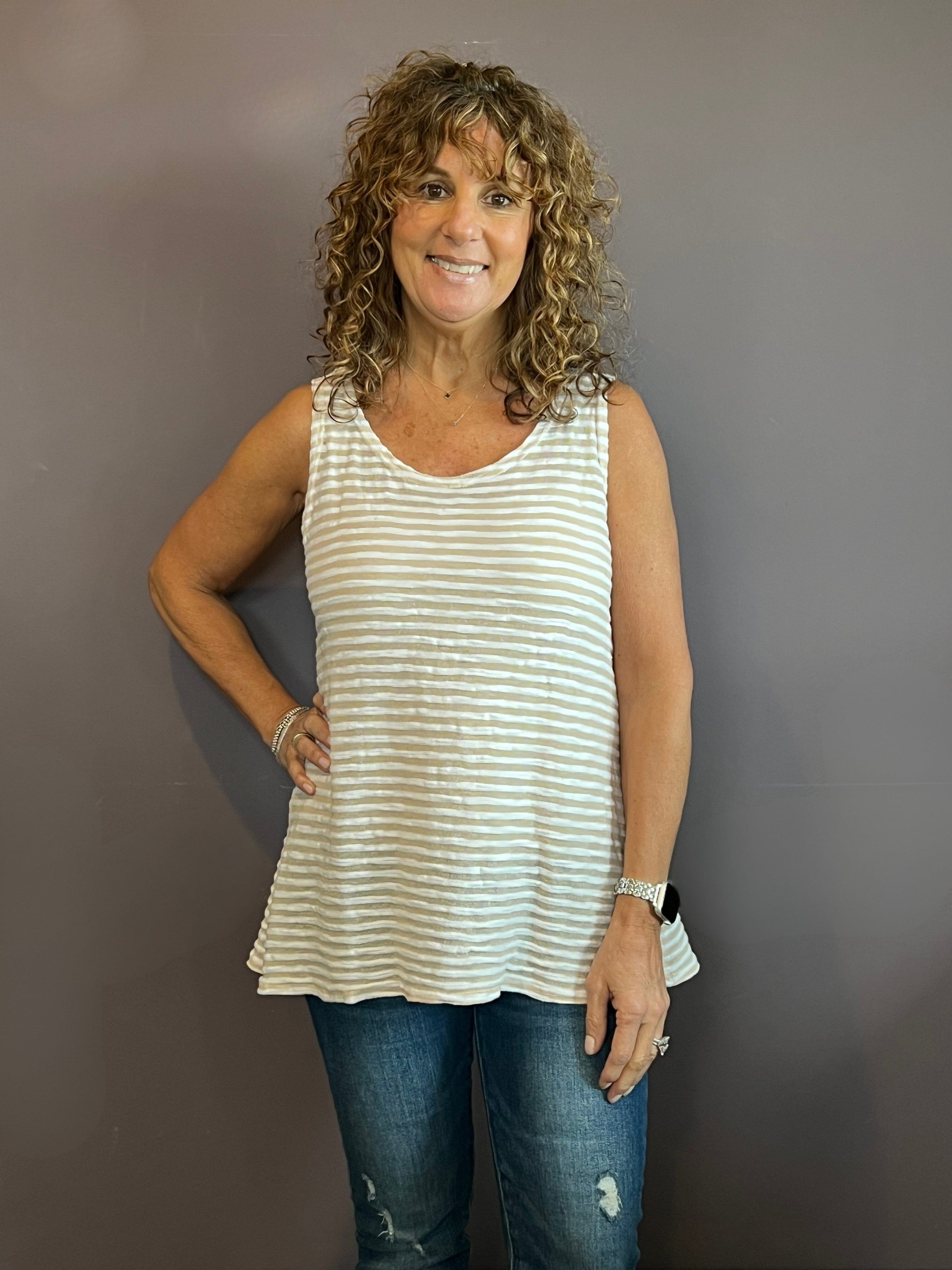 Vintage Stripe A-Line Tank