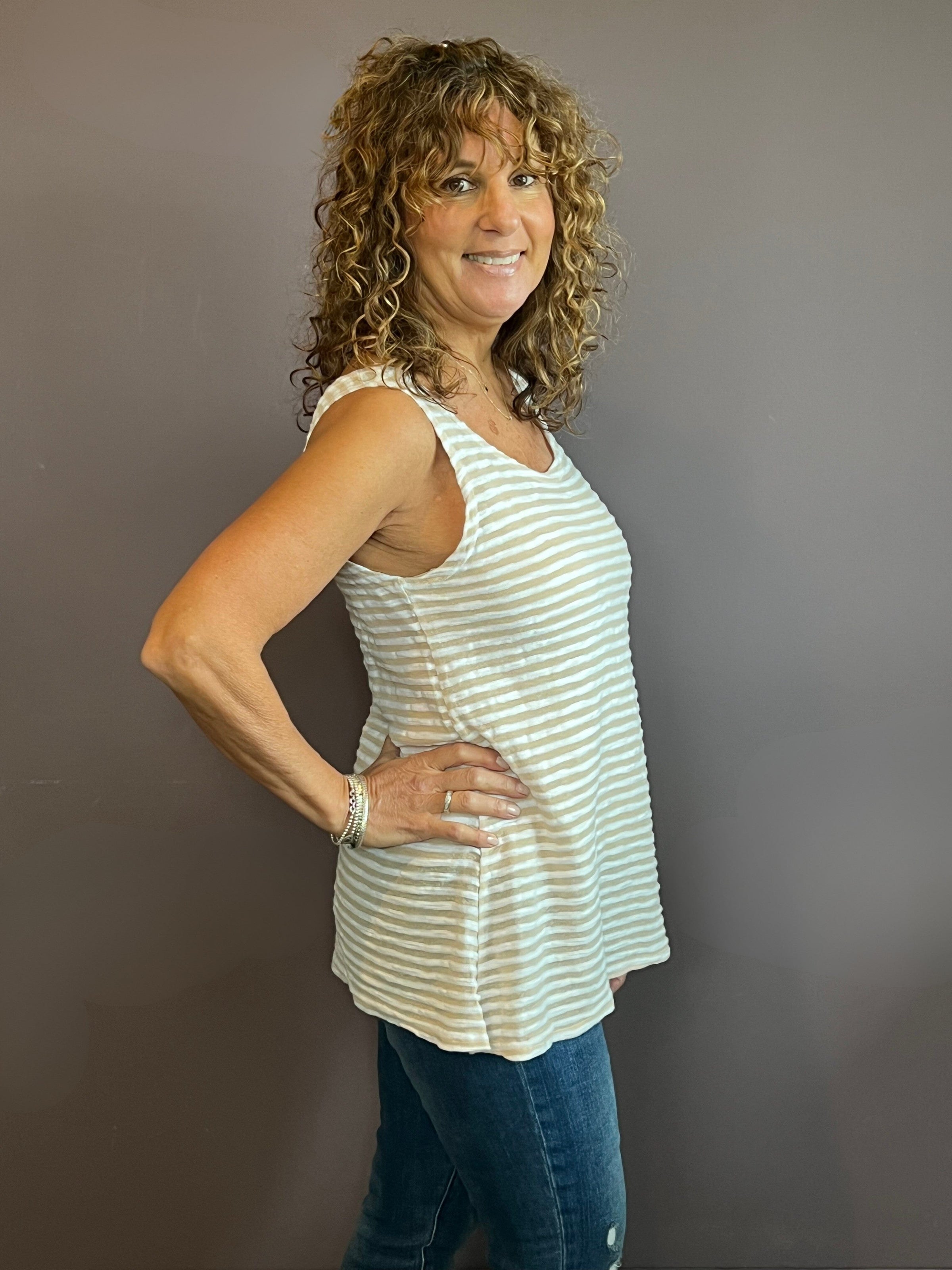 Vintage Stripe A-Line Tank