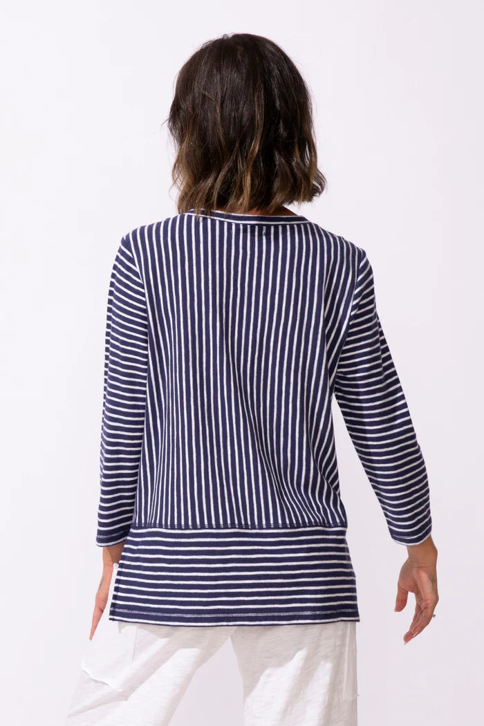 Santa Barbara Stripe Easy V Tee