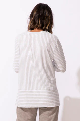 Santa Barbara Stripe Easy V Tee