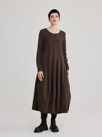 26K0510 Brown Striped Dress