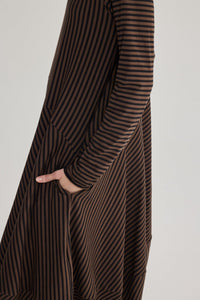 26K0510 Brown Striped Dress