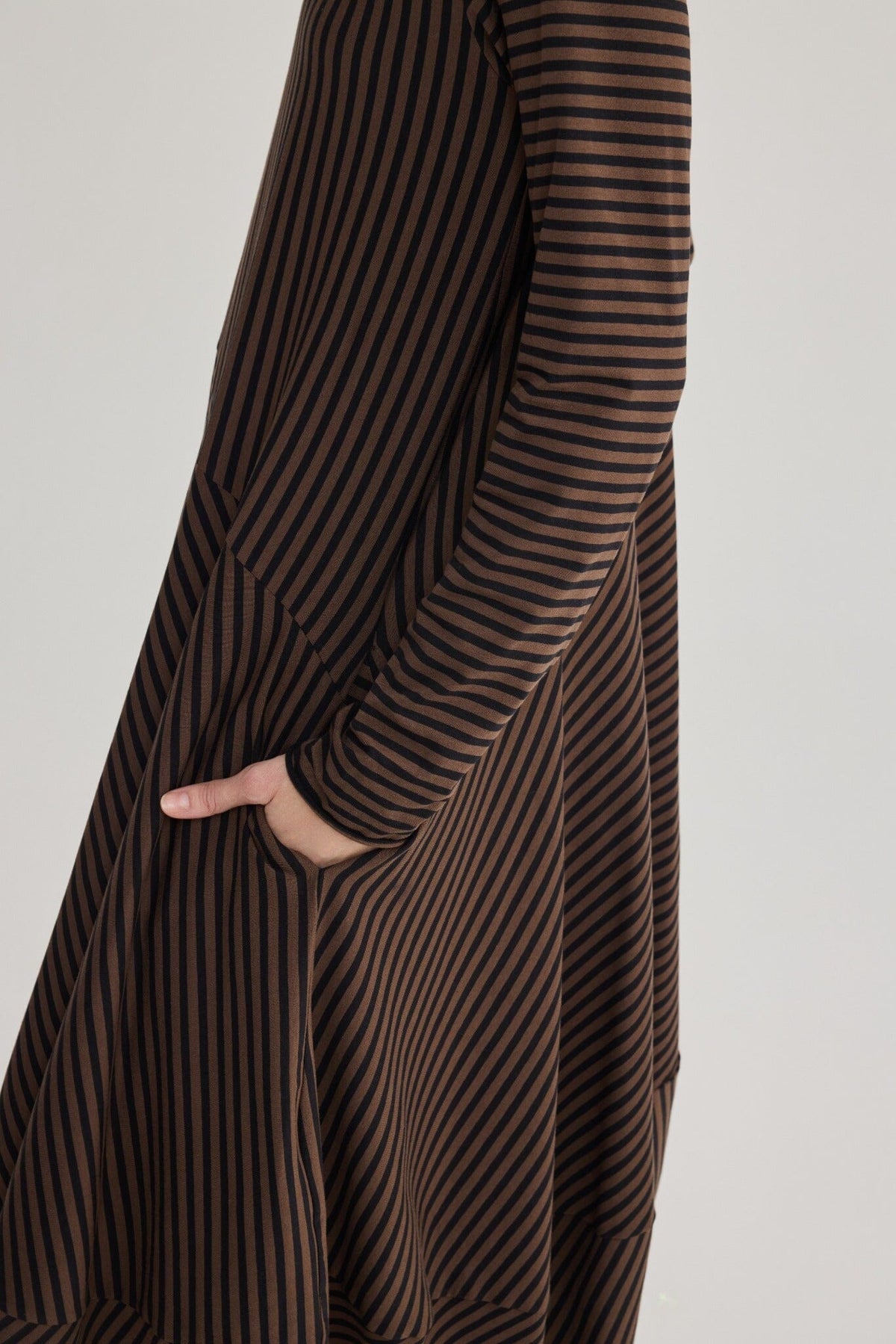 26K0510 Brown Striped Dress