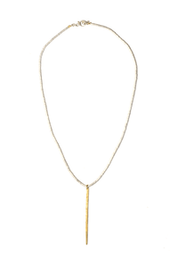 Silver And Brass Spike Necklace