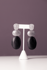 Leather Petal 3 Part Earrings