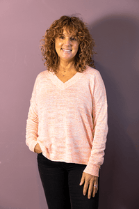 V Neck Space-Dyed Sweater