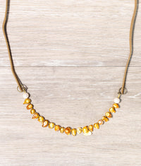 Blister Freshwater Pearl with Leather Necklace