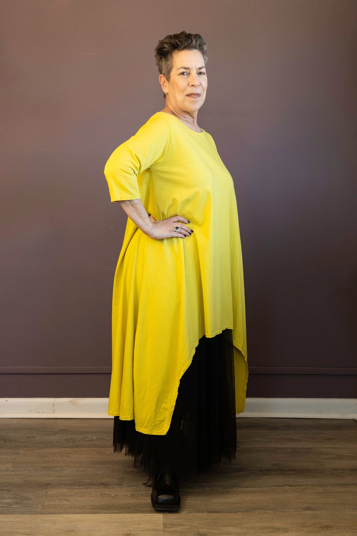 Yellow Hi-Lo Tunic Dress
