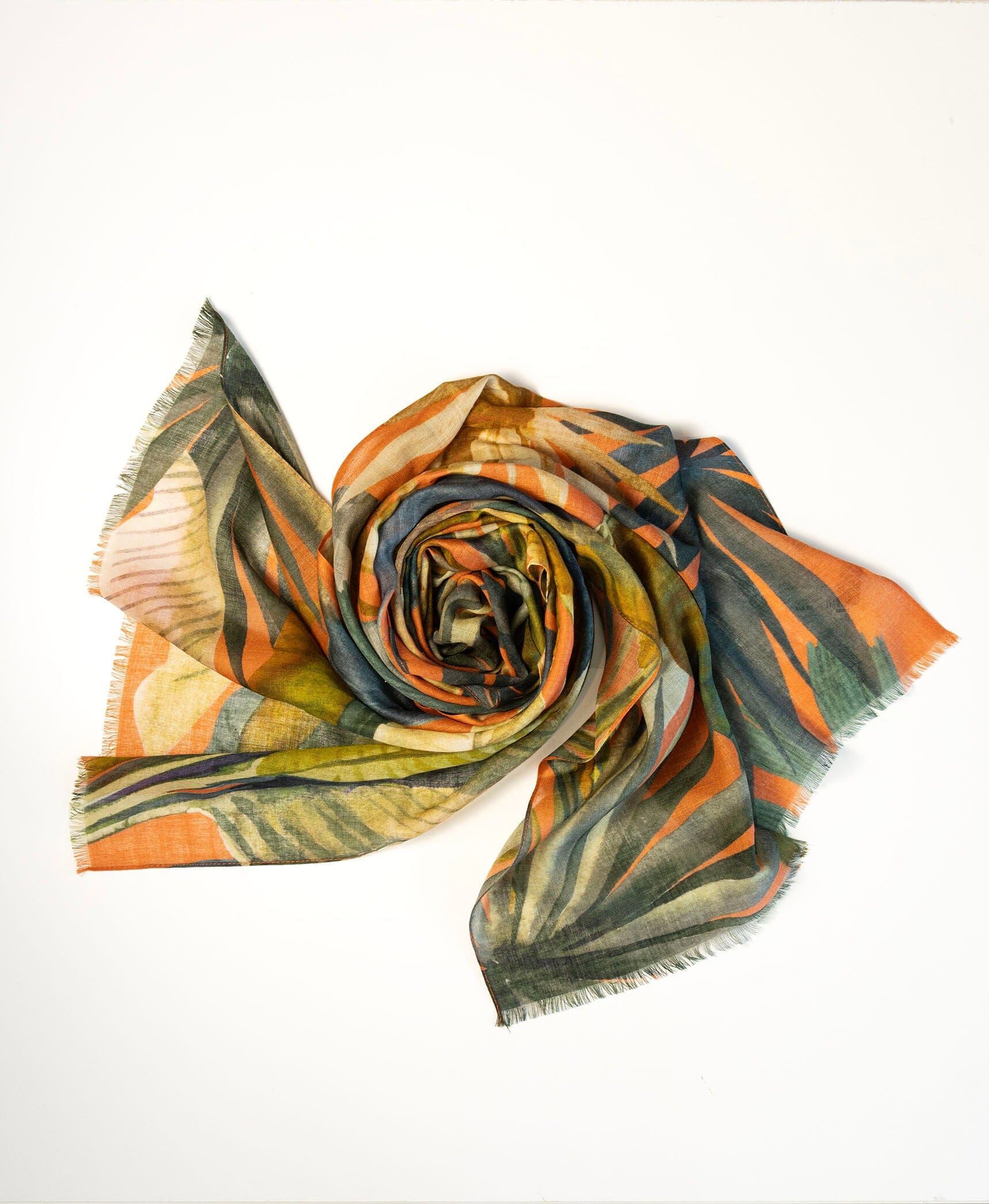 Painted Palms Wool Scarf