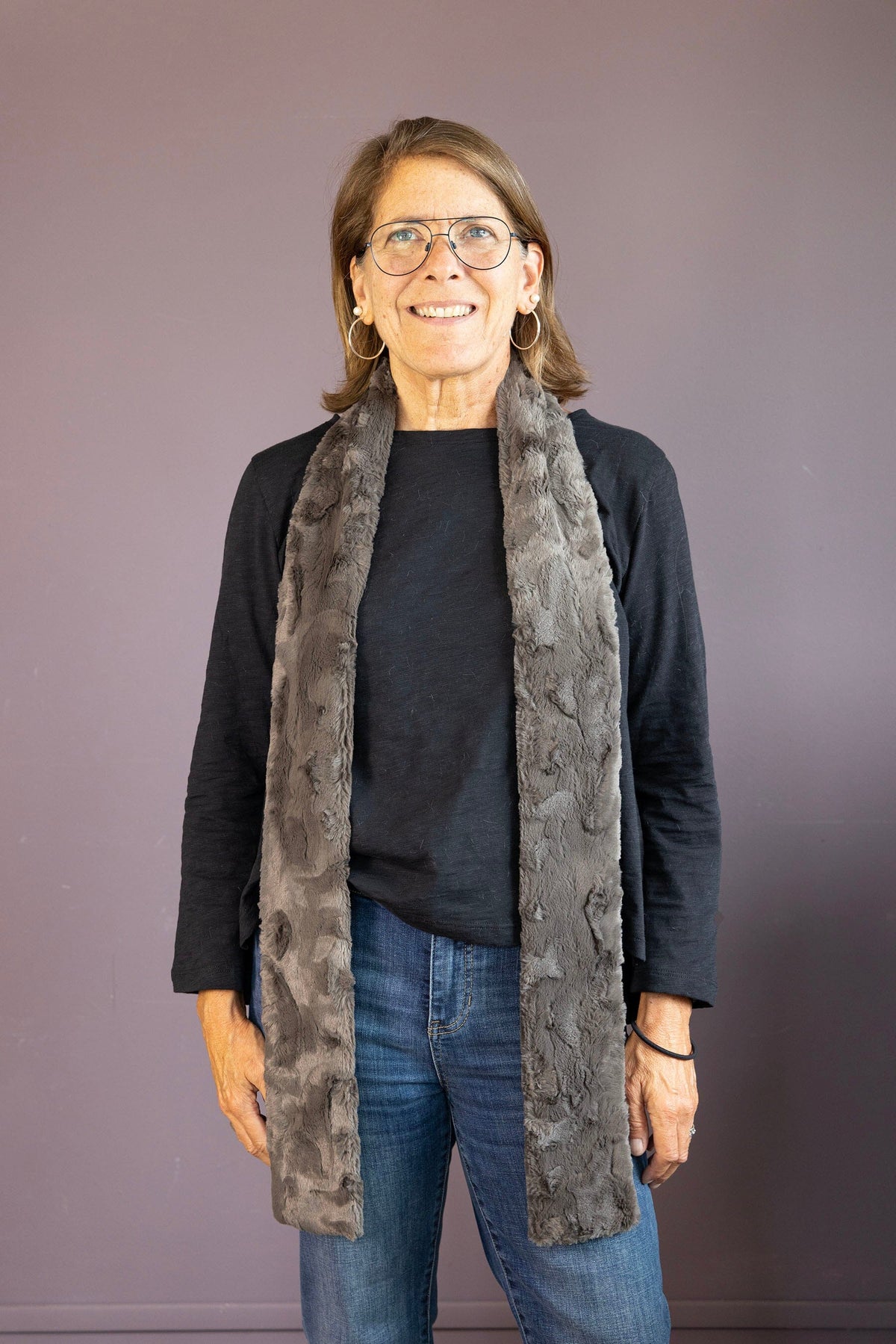 Grey Skinny Scarf