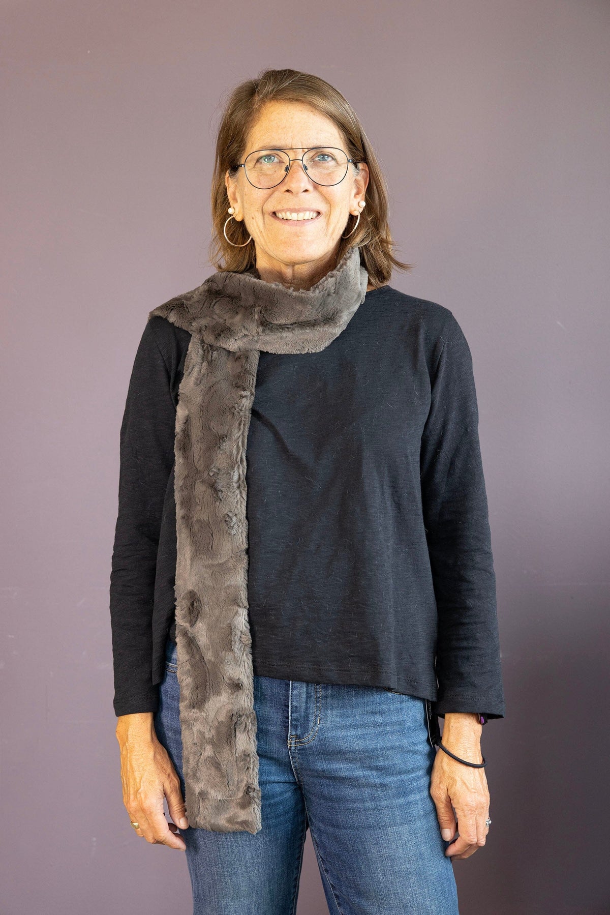 Grey Skinny Scarf