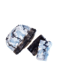 Rainer Sky and Black Reversible Fingerless Gloves