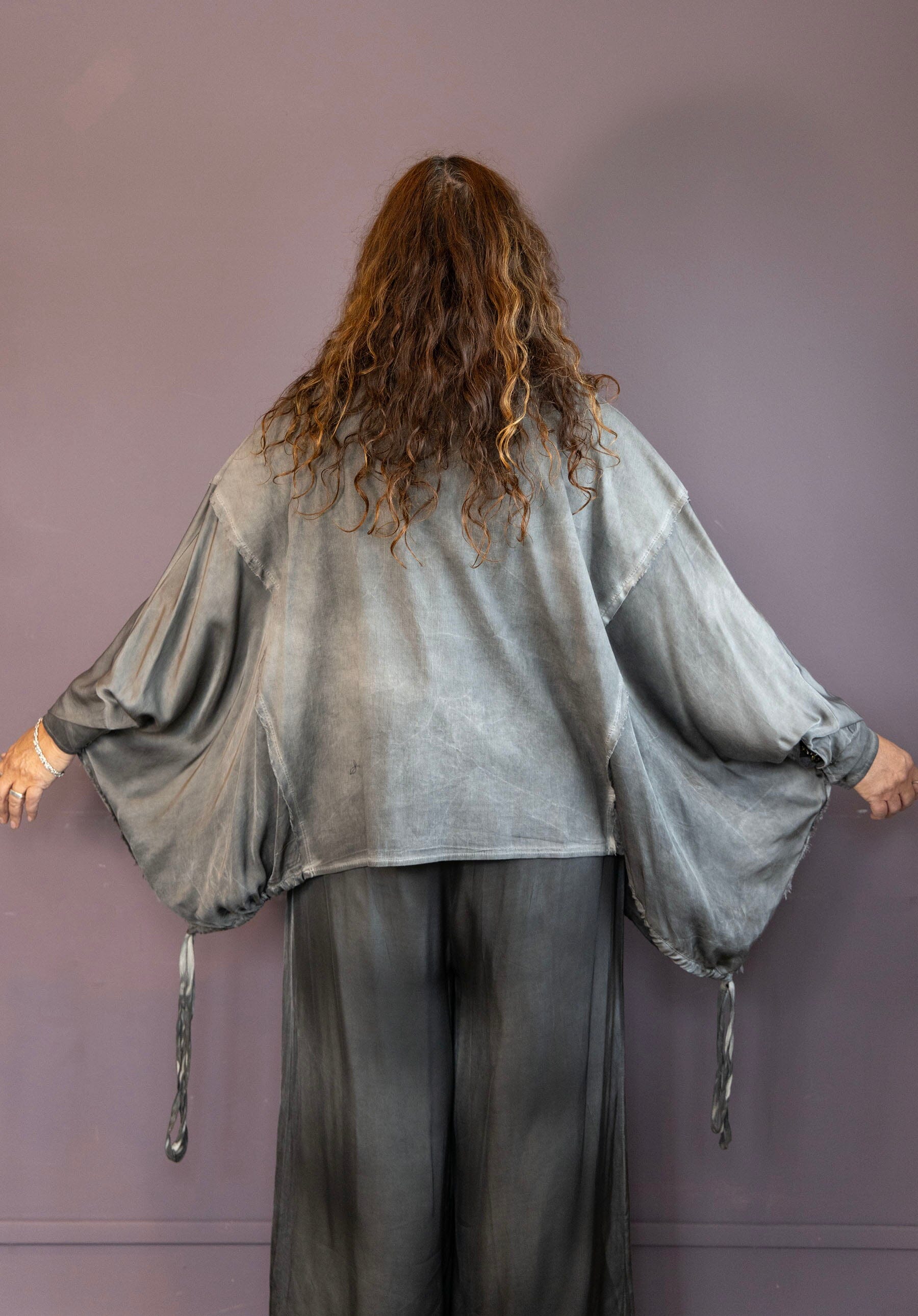 Boxy Batwing Button Up Top