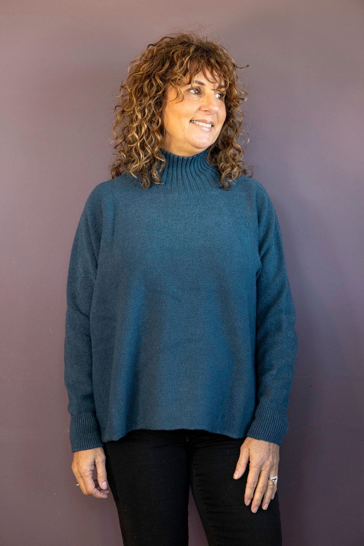 Jolie Boxy Hi-Neck Sweater
