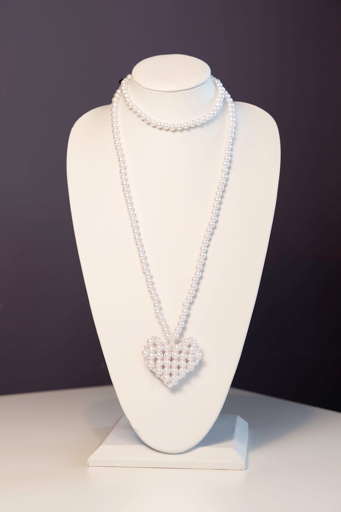 Across Heart Long Necklace