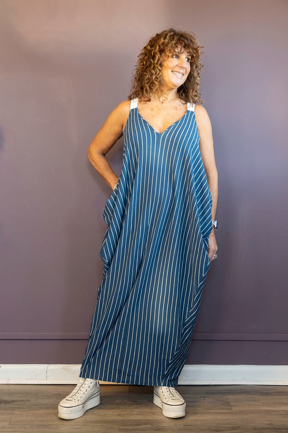 Azul Stripe Trapeze Dress