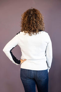 Two-Tone V Neck Sweater