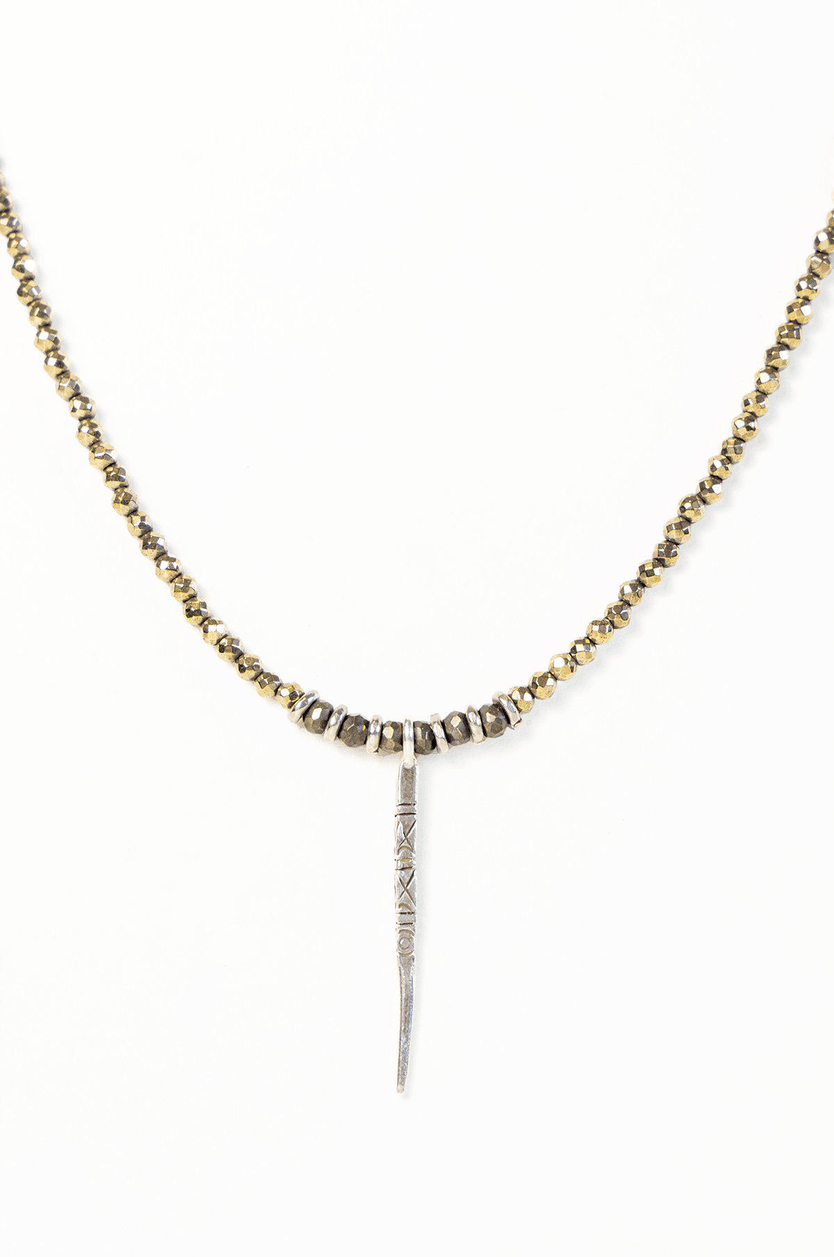 Hematite With Spike Necklace