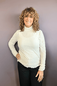 Crinkle Mesh Turtleneck