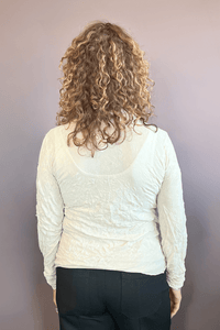 Crinkle Mesh Turtleneck