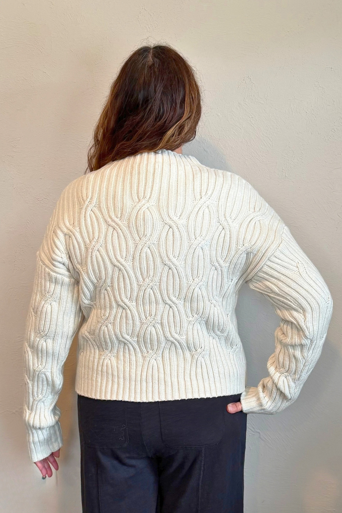 Cable High-Neck Sweater