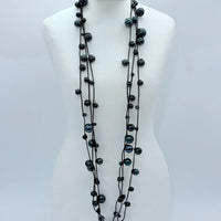 3 Strand Faux Pearls On Rubber