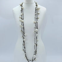 3 Strand Faux Pearls On Rubber