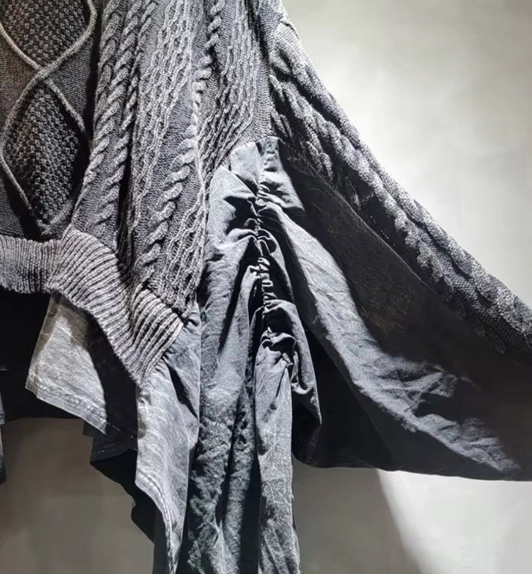 Sweater Top with Asymmetrical Trim