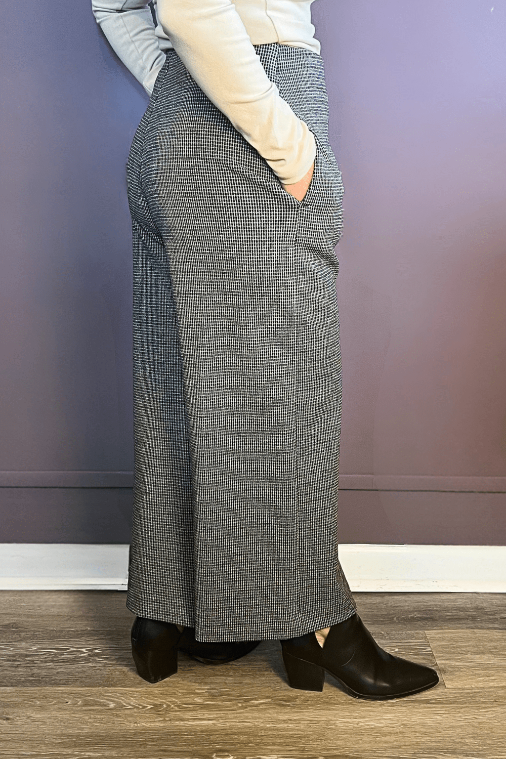 Check Wide Leg Pant