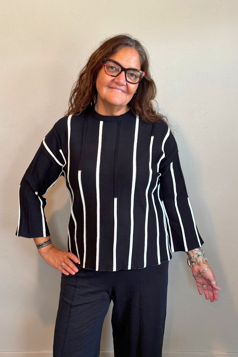 Stripe Trim Sweater