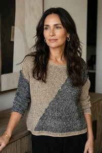 971711 Diagonal Pull Sweater