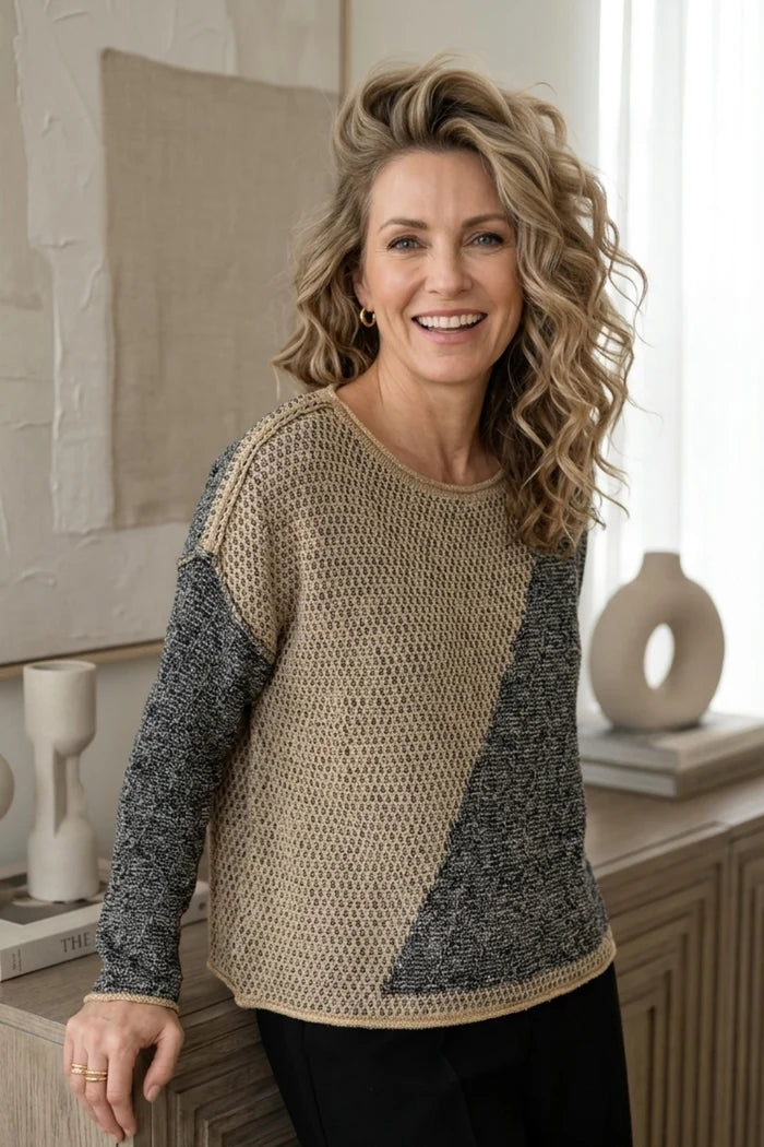 971711 Diagonal Pull Sweater