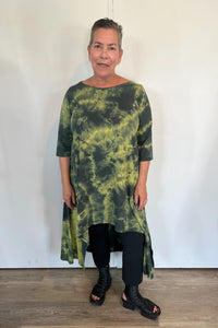Tie-Dye Hi-Lo Tunic Dress (Avocado)