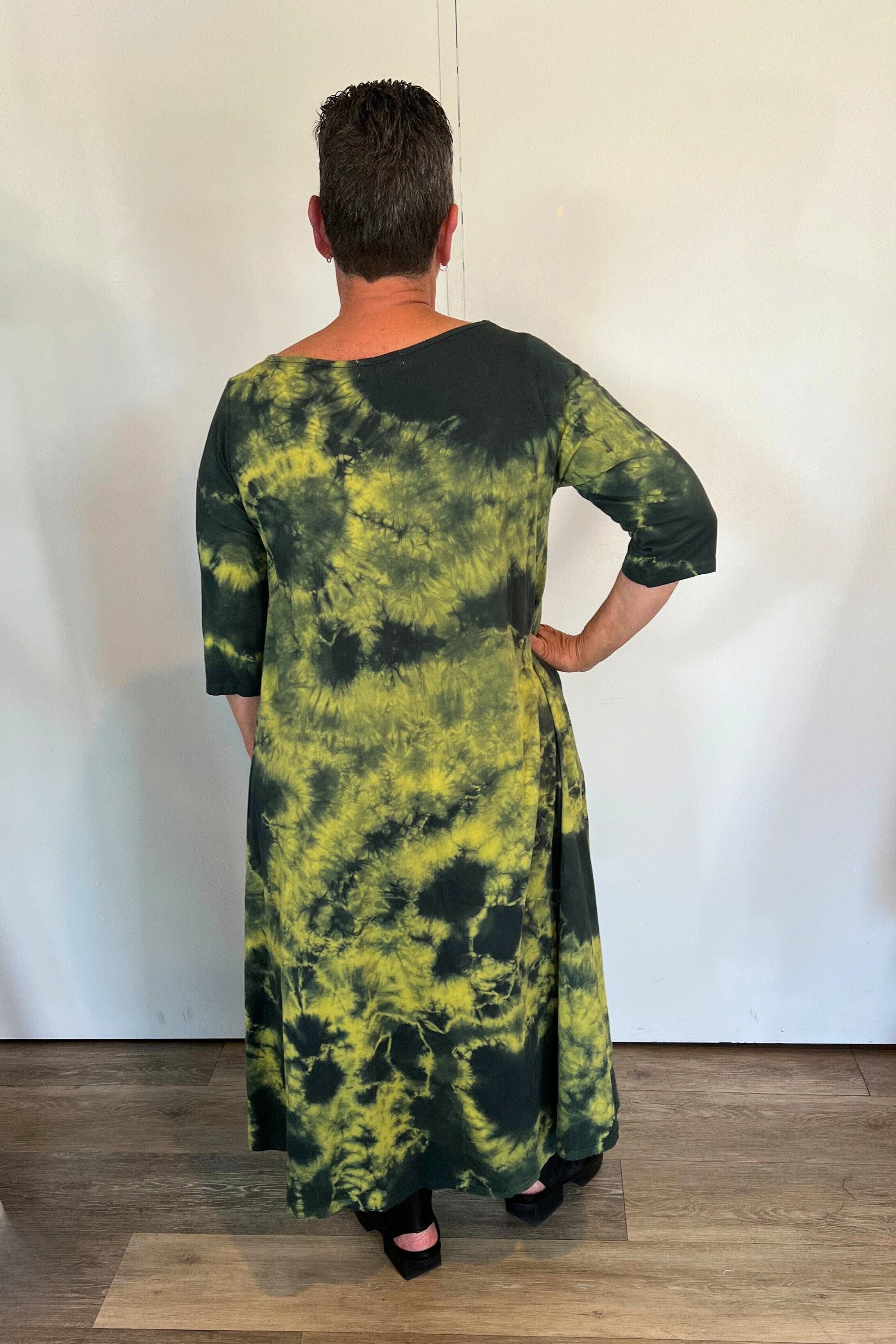 Tie-Dye Hi-Lo Tunic Dress (Avocado)