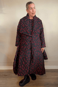 Heydari BRJCED9 Broidery Jacket in charcoal and burgundy, front and back views