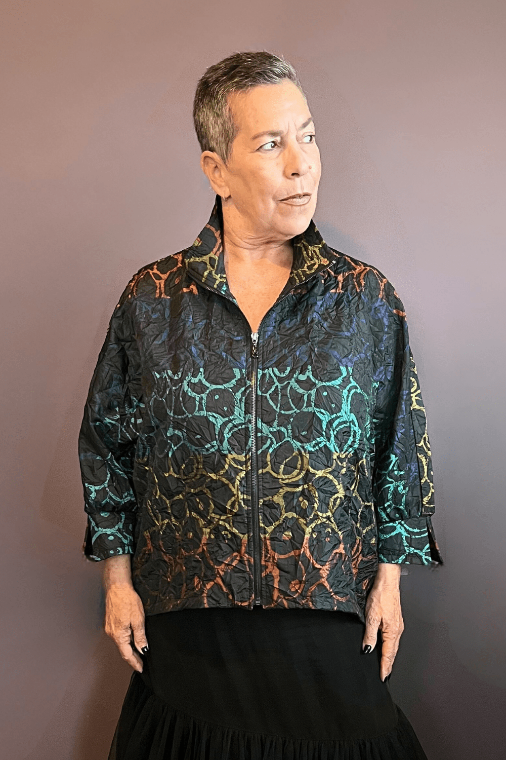 Black & Multi Dolman Jacket