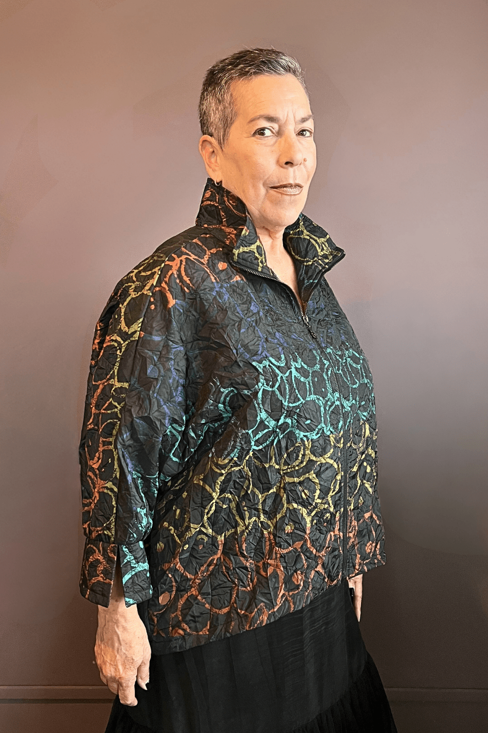 Black & Multi Dolman Jacket