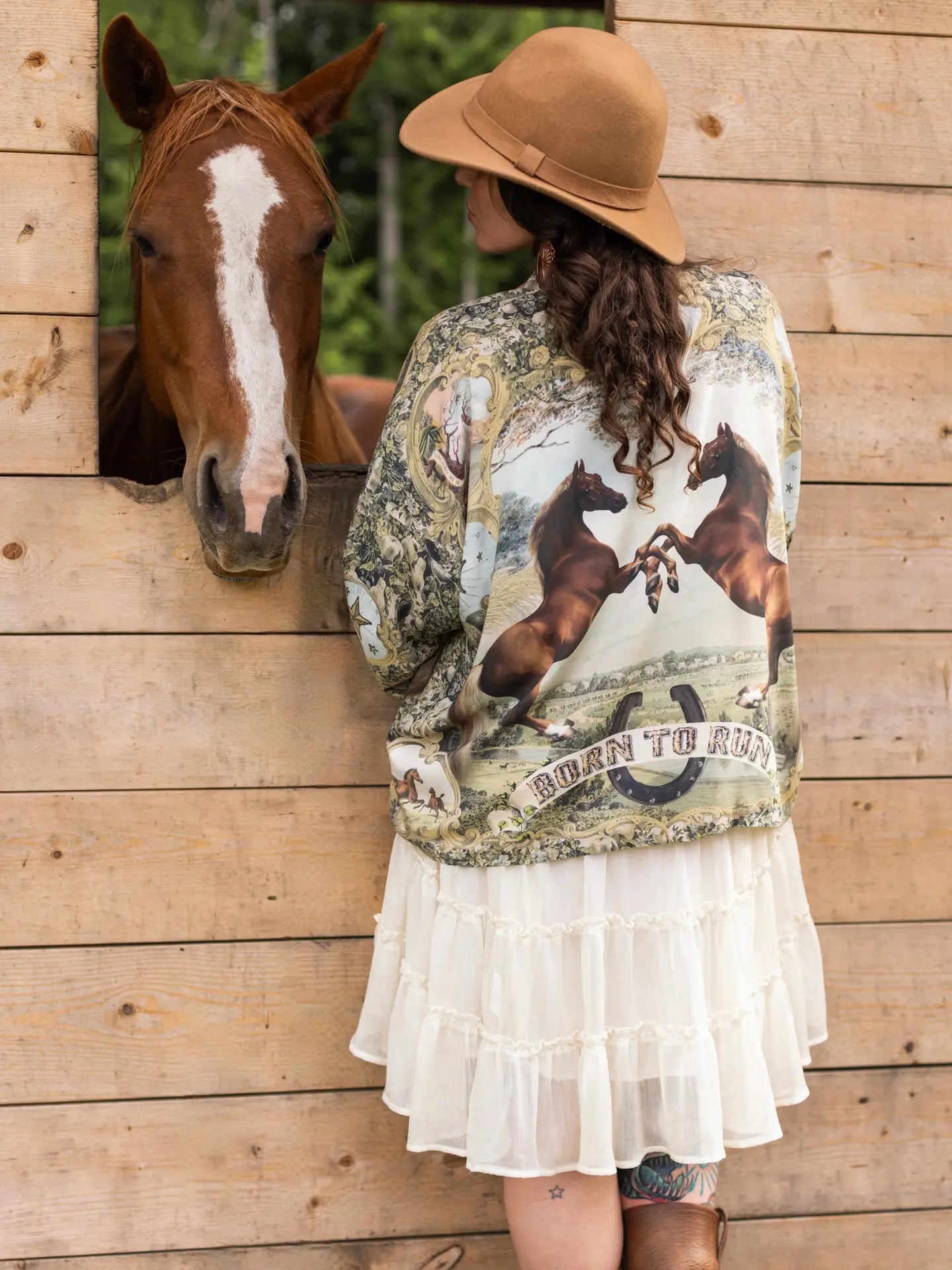 Born To Run Crop Kimono