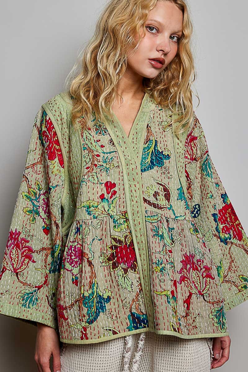 Kimono-Style Closed Front Top
