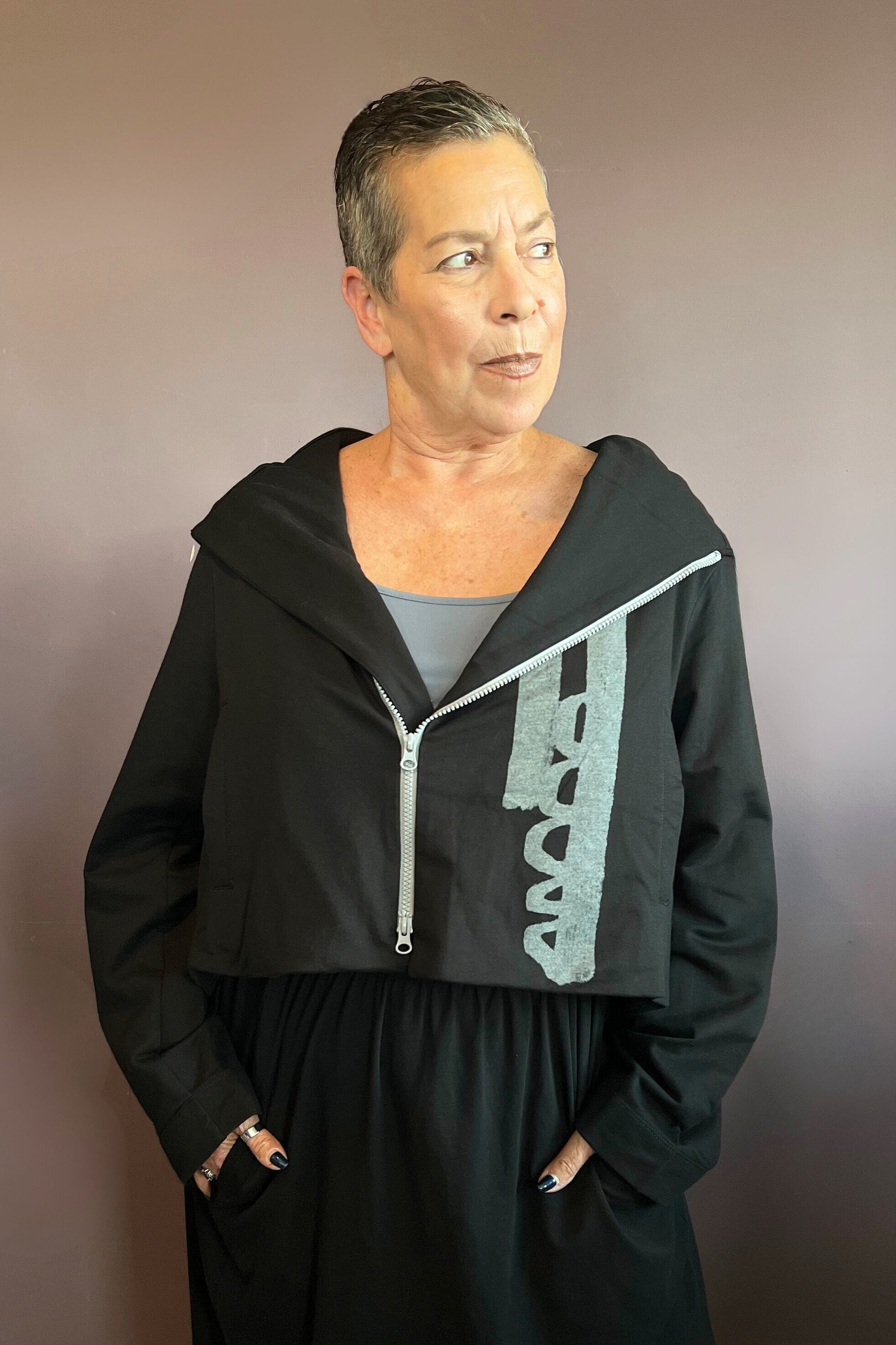 Decal Cropped Jacket