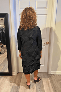 Geocrinkle Black Dress