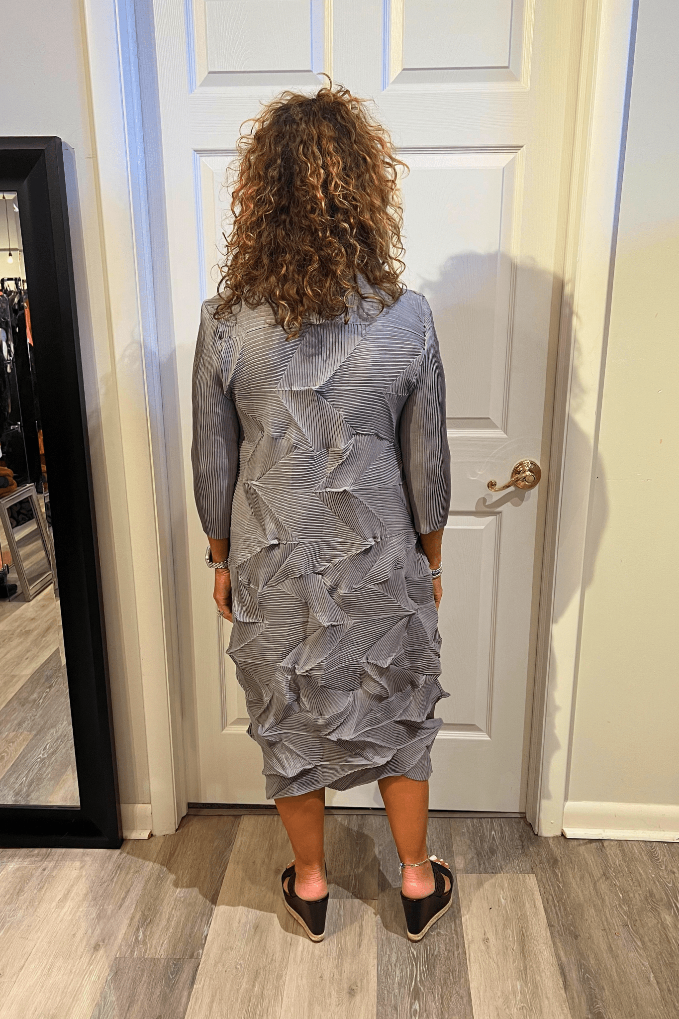 Geocrinkle Grey Dress