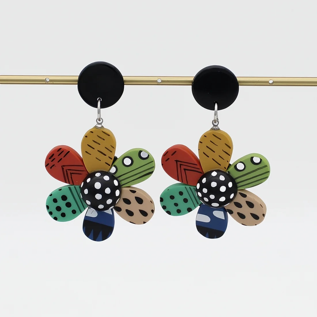 Clip-On Garden Of Colors Flower Earring
