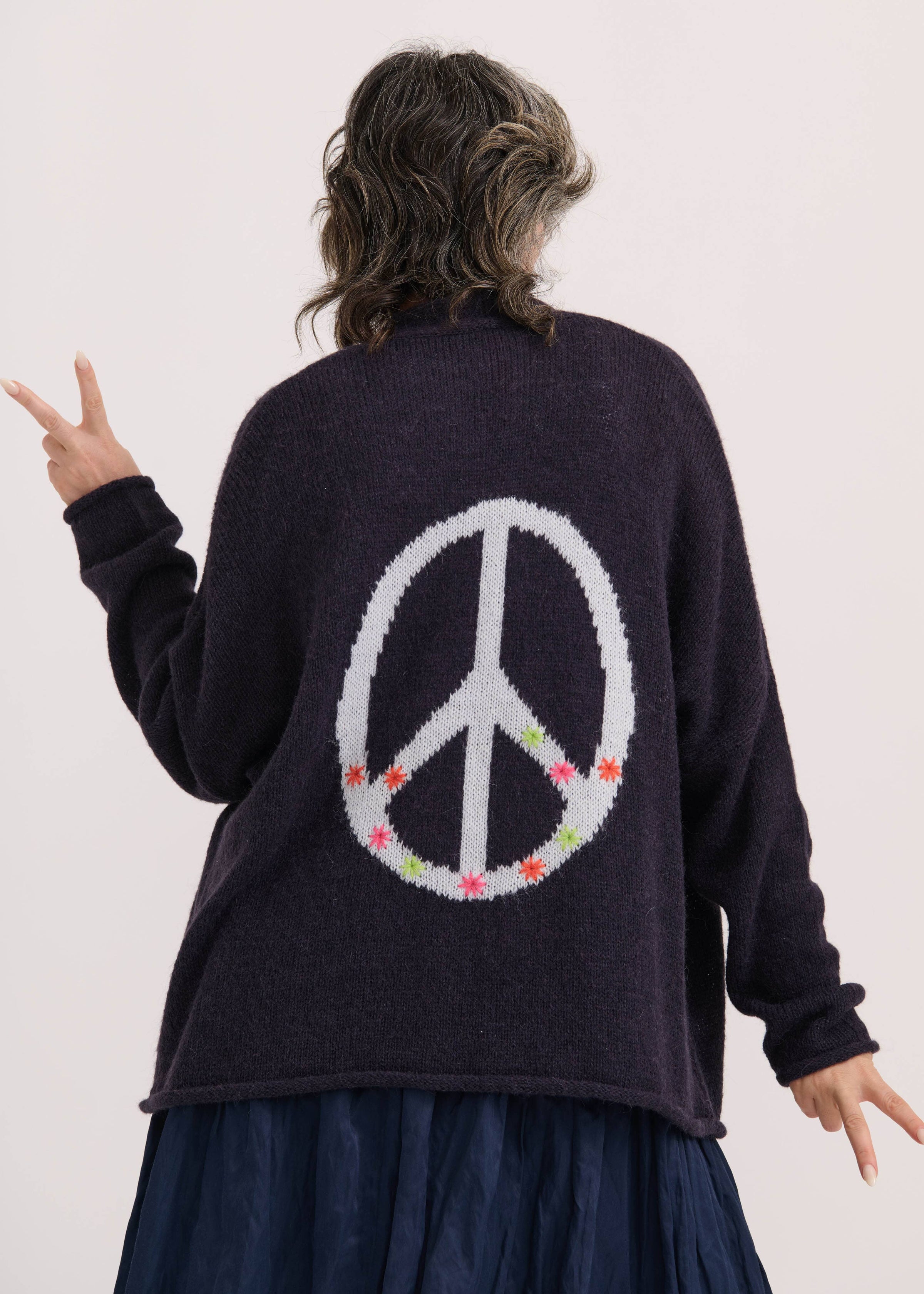 Lofty Peace Cardi (Navy)