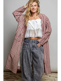 Long Striped Cotton Jacket
