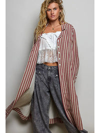 Long Striped Cotton Jacket